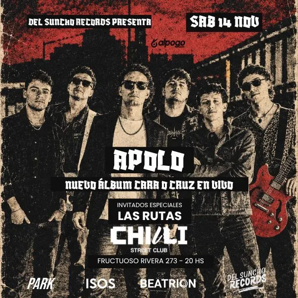 Flyer de APOLO PRESENTA EN VIVO “CARA O CRUZ”