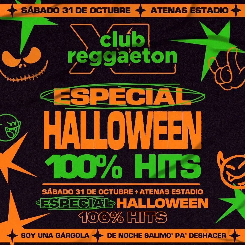 Flyer de Club Reggaetón XL: Especial Halloween