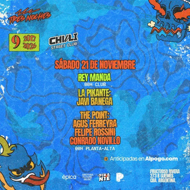 Flyer de CHILLI CUMPLE 9 AÑOS / SÁBADO