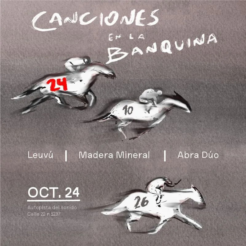Flyer de Canciones en la Banquina - Leuvú - Abra Dúo - Madera Mineral