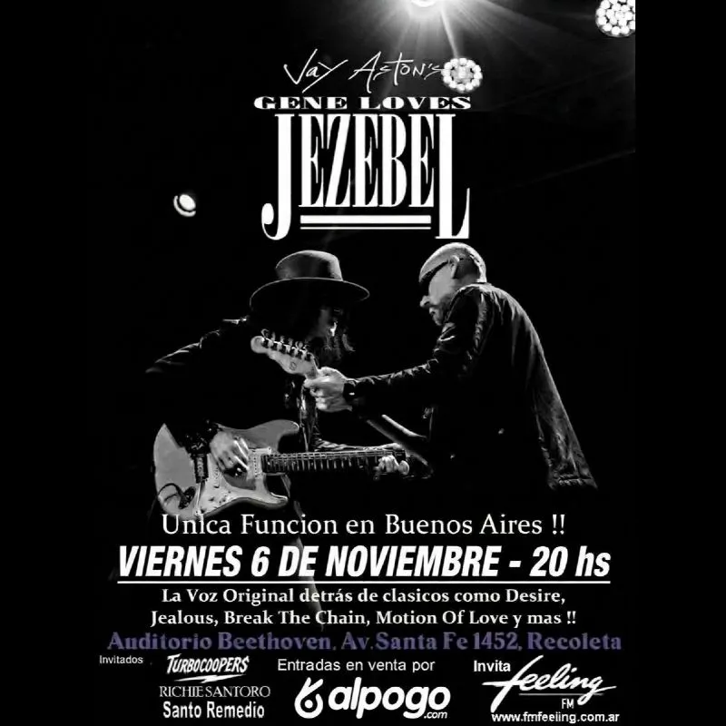 Flyer de Gene Loves Jezebel en Buenos Aires