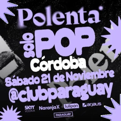 Flyer de POLENTA POP 21 de Noviembre