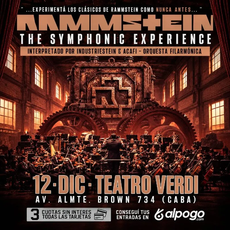 Flyer de RAMMSTEIN SYMPHONIC TRIBUTE en Argentina