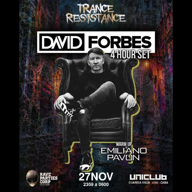Flyer de TRANCE RESISTANCE PRES. DAVID FORBES