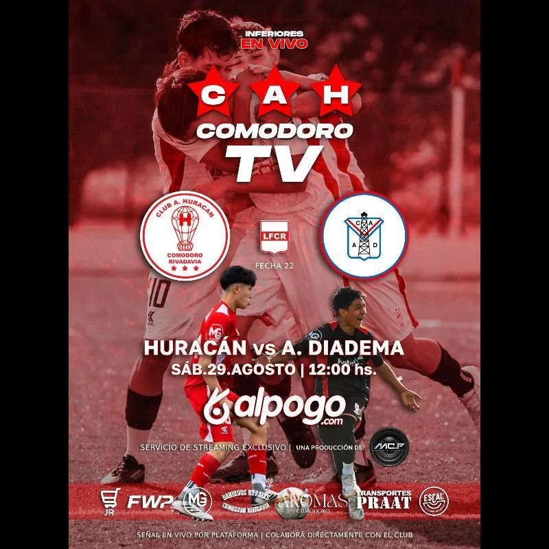 HURACÁN vs A. DIADEMA | Fecha 22 LFCR 2026 | INFERIORES en VIVO | C.A.H Comodoro TV