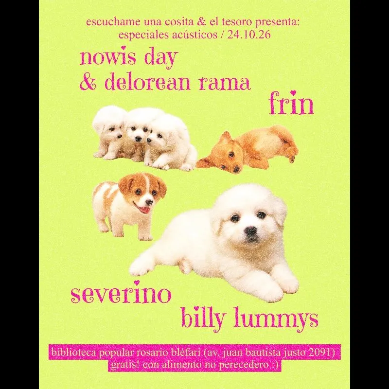 Flyer de 24/10 NOWIS DAY & DELOREAN RAMA, FRIN, SEVERINO, BILLY LUMMYS